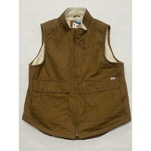 Lee Workwear Vest Men's Brown Duck Canvas Faux Sherpa Lining NWT. New. Large